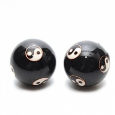 Bile Feng Shui pentru relaxare negre cu Yin si Yang
